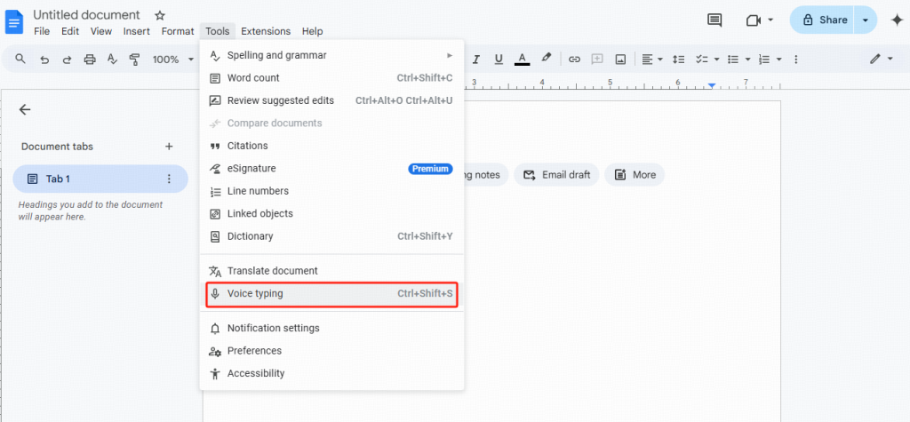 2. Click on “Tools” in the top menu.